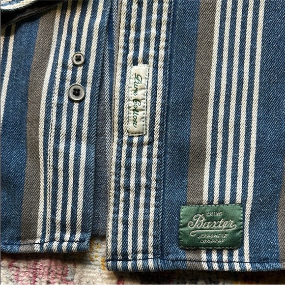 Vintage Baxter Brand Striped Button Down Shirt XL Hong Kong - Picture 2 of 6